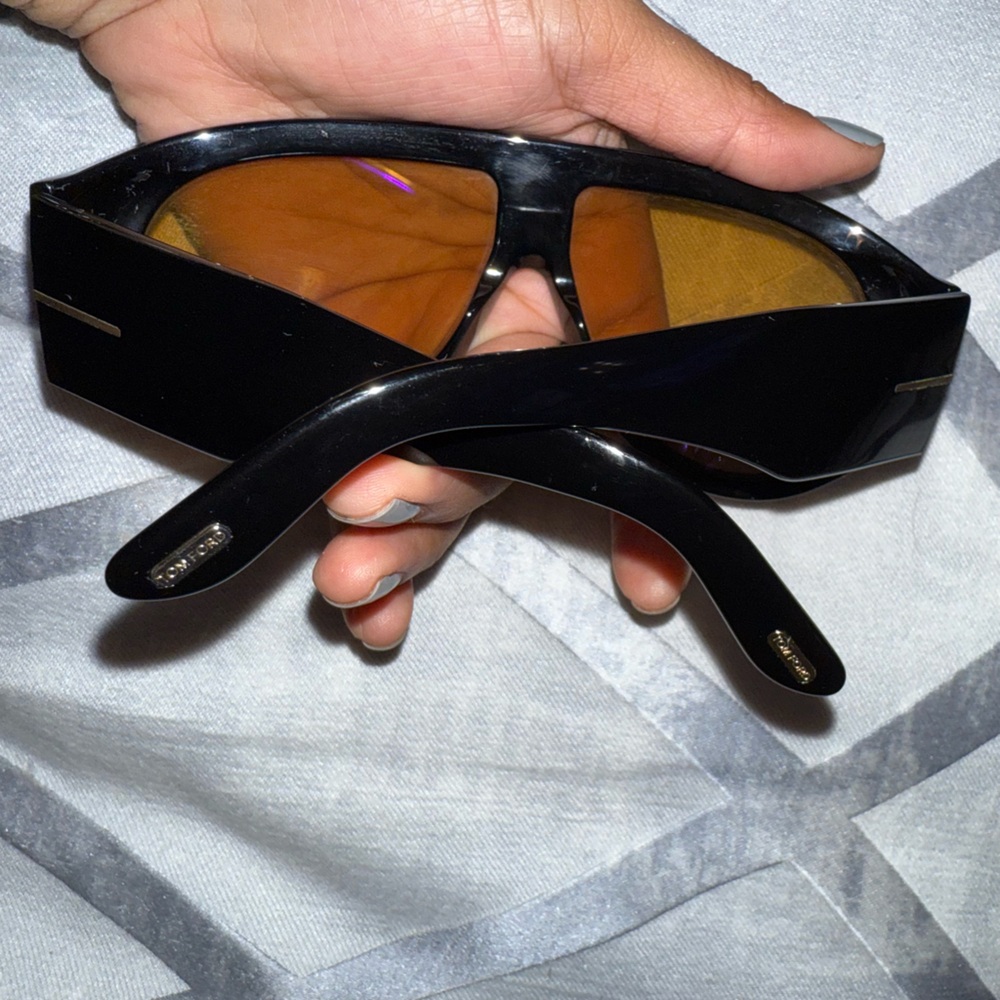 Tom Ford Black Frame Sunglasses with Amber Lenses - Picture 5 of 9
